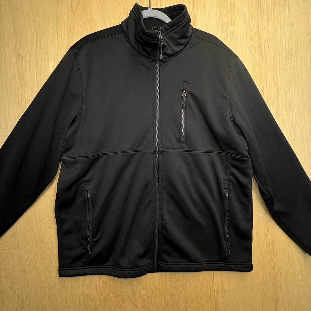 Swiss Tech Mens Softshell Jacket Black Fleece Lined Full Zip SW33100076936 L